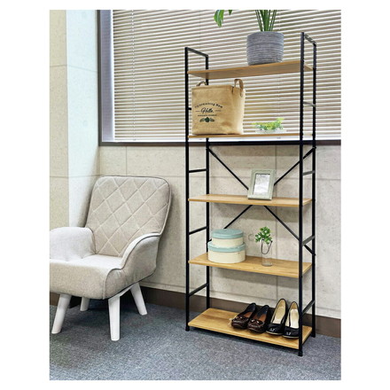 オープンラック 奥行き23.5cm ワイド 5段 シェルフ ウッドシェルフ 棚 オープンラック シェルフ 本棚 棚