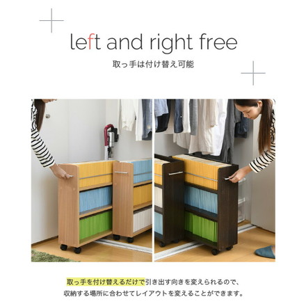 クローゼット 収納 ラック 本棚 2個セット 幅19 奥行58 キャスター付き ワゴン 整理 隙間 家具 押入れ 収納