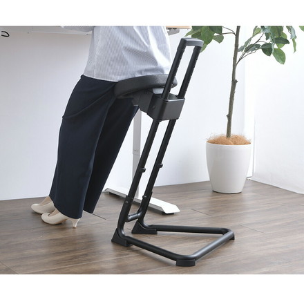 スタンディングワークサポートチェア 高さ11段階調整 ワーキングチェア ハイチェア 座面角度調整 高さ調整 安定