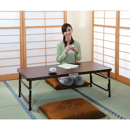 木目調軽量折りたたみテーブル 90cm テーブル 机 つくえ 折りたたみ