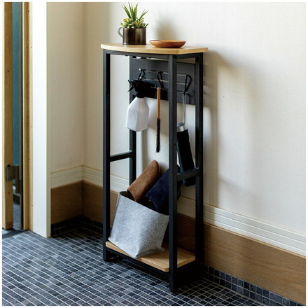 コンソールテーブル 壁面収納 ラック アジャスター付き S字フック付き 玄関ラック 玄関収納 コンソールデスク デスク横 リビング 玄関 ヴァンナ