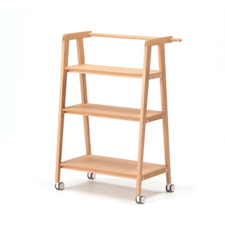 【日本製 ワゴンシェルフ 北海道産 タモ材】 オイル仕上げ ワゴン シェルフ 木製 木目調 木目 無垢材