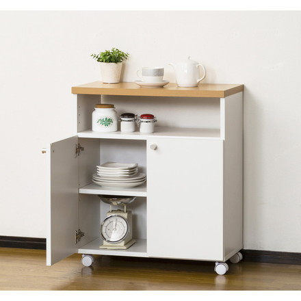 日本製 キッチンカウンター キッチンワゴン 幅60cm キャスター付き スリム 収納 大容量 キッチン収納 簡易デスク