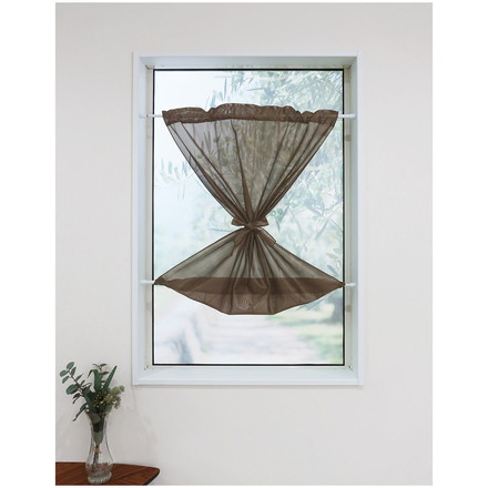 日本製 小窓レースカーテン 約巾70cm×丈120cm 小窓 カフェカーテン 遮熱 断熱 目隠し人気 北欧 シンプル