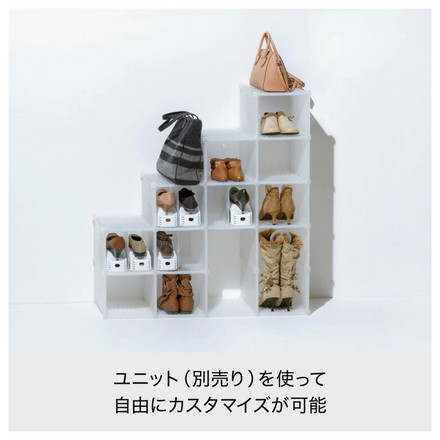 ライクイット (like-it) 靴収納 シューグリッド 3ボックス ナチュラル SG-01L 簡単 組み立て式 工具不要 靴箱 衣類収納ボックス 整理棚 約幅26.5x奥35x高64.5cm