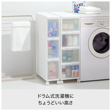 ライクイット ( like-it ) キッチン収納 スリムストレージ ミディ ストッカー ホワイト 3段 キャスター付