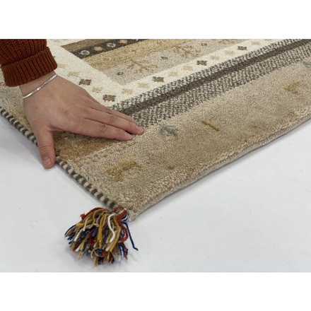 ラグ 190×190cm 冬柄 断熱 ウール コットン 天然素材