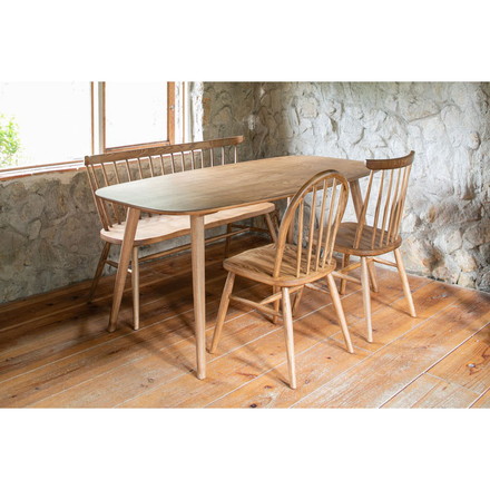 ダイニングテーブル 幅160cm 楕円形 4人掛け 4人用 アッシュ無垢材 食堂テーブル 天然木 北欧 法人