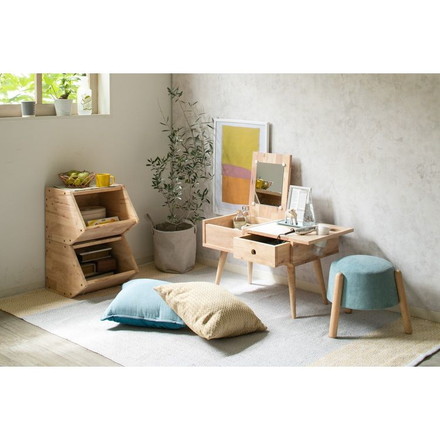 テーブルドレッサー 天然木 ローテーブル 化粧台 鏡 シンプル ナチュラル 女の子 女性用 NATURAL