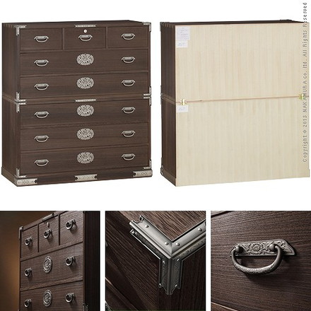 完成品 日本製 焼 桐 収納 タンス 箪笥 6段 三条 桐タンス たとう紙 着物 国産 幅106 奥行き46