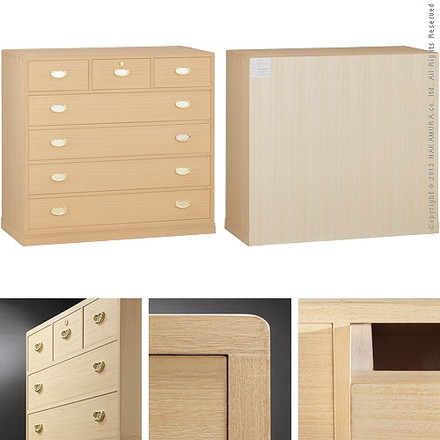 完成品 日本製 桐 収納 タンス 箪笥 5段 井筒 桐タンス たとう紙 着物 国産 幅106 奥行き46 高さ98