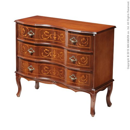 完成品 チェスト イタリア製 三段 猫脚 3段 ヴェローナクラシック 幅87 コンパクト スリム 大容量