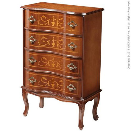 完成品 チェスト イタリア製 四段 猫脚 4段 ヴェローナクラシック 幅58 コンパクト スリム 大容量