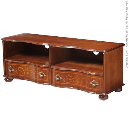完成品 イタリア製 丸脚 テレビボード 幅110 ワイド ヴェローナ クラシック ローボード 引き出し付き 収納
