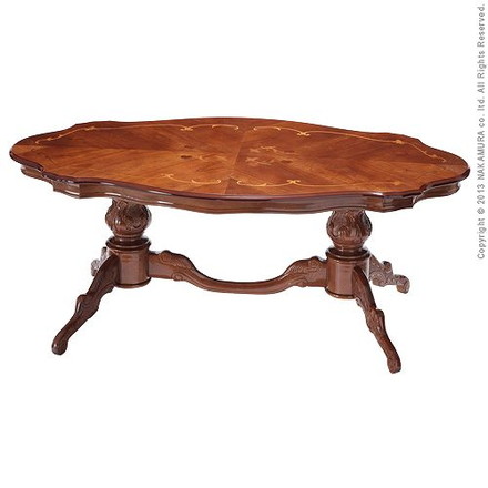 イタリア製 ヴェローナ クラシック リビングテーブル 幅140 円形 楕円形 オーバル型 奥行き73 140×73