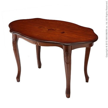 イタリア製 ヴェローナ クラシック コーヒーテーブル 丸型 楕円形 幅78 机 テーブル リビング ローテーブル