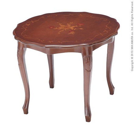 イタリア製 ヴェローナ クラシック センターテーブル 丸型 円形 幅59 机 テーブル リビング ローテーブル 天然木