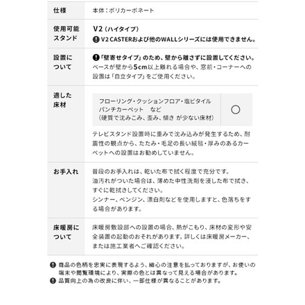 WALLインテリアテレビスタンドV2ハイタイプ専用 ポリカーボネートフロアシート テレビ台 テレビスタンド 部品