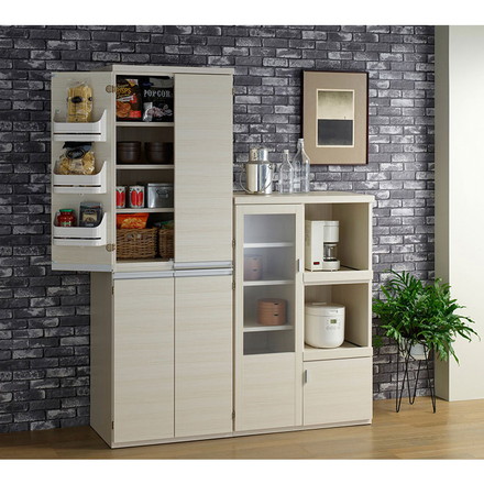 フナモコ キッチンストッカー SSD-607 リアルウォールナット ブラウン 木目 収納庫 キッチンストッカー