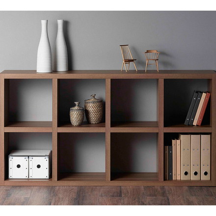 フナモコ フリーダム 縦横 両面 シェルフ ギャンビットウォール 木目 グレージュ ブラウン 書棚 飾り棚 書庫