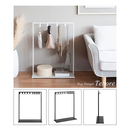 シンプルバッグハンガー Tebore テボーレ バッグハンガー カバン収納 省スペース シンプル フックタイプ 収納 ホワイト