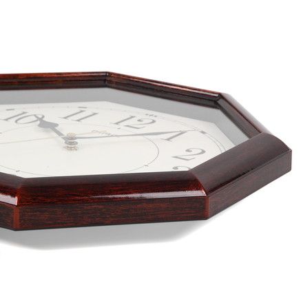 ノア精密 MAG電波掛時計 ネオオクターゴ W-739 BR-Z ブラウン 八角時計 八角形