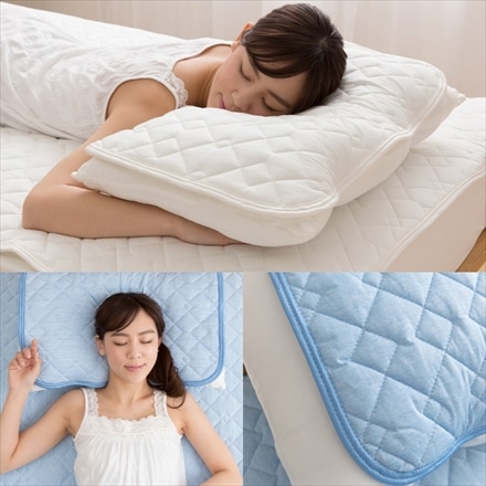 接触冷感 枕パッド Q-MAX0.5 43×63cm リバーシブル 抗菌防臭 省エネ エコ クール 洗える ラベンダー