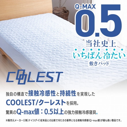強力接触冷感 敷パッド一体型ボックスシーツ Q-MAX0.5 セミダブル 120×200×30cm 洗える 丸洗い