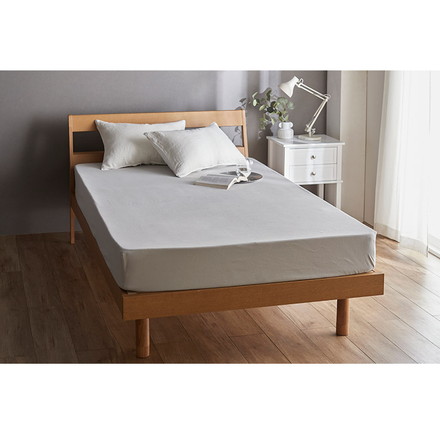 ボックスシーツ セミダブル 綿100% コットン オールシーズン 着脱簡単 通気性 弾力性 耐久性 保温性 寝具 モーブ