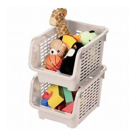 日本製 積み重ね ストッカー キャスター付 ワームグレー LD-245 Style Storage
