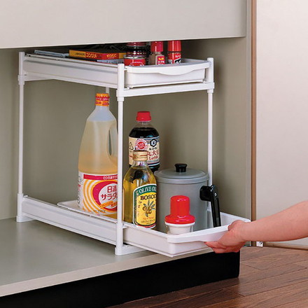 伸晃 シンク下スライドラック 2段 SS-302