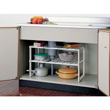 伸晃 キッチンシンク下フリーラック 伸縮タイプ VR-EX