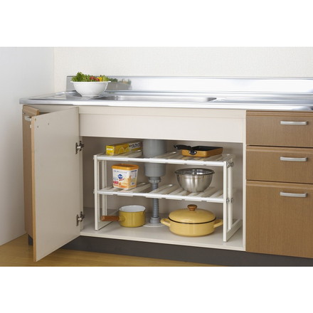 伸晃 キッチン収納 そのままin シンク下フリーラック2段 MT2-EX