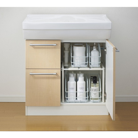 伸晃 ランドリー収納 洗面下フリーラック 伸縮タイプ Sサイズ SSR-SX