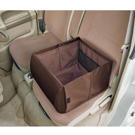 【2個セット】シートボックス 腰 クッション 2way 収納ボックス 荷物の転落防止! シートボックス腰クッション コジット ブラウン2個