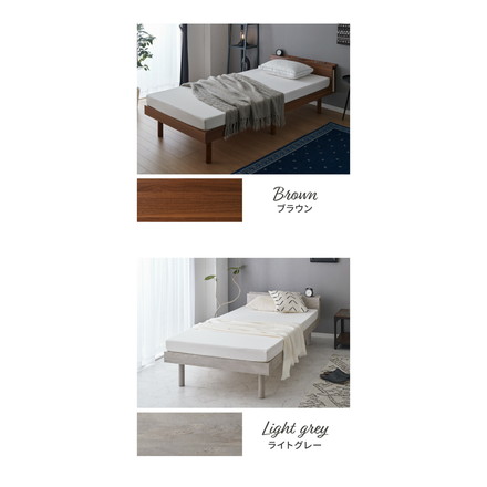 ベッド すのこベッド ダブル メラミン 宮棚 2口コンセント付き ベッドフレーム ホワイト