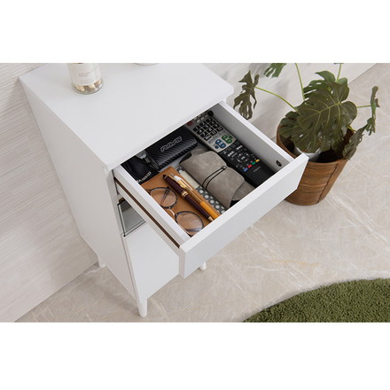 WHITE LIV 幅30 奥行30 高さ80.5 キャビネット ホワイト フレンチシャビー 電話台 ルーター収納