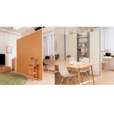 パーテーション 幅60 ブラウン ボードタイプ 間仕切り つっぱり 仕切り パネル シンプル オフィス リモートワーク