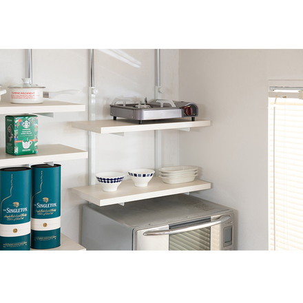 追加棚板1枚 幅59.5cm 取付金具セット ホワイトウォッシュ 本体別売り 1枚のみの販売 壁面ラック 棚 つっぱり