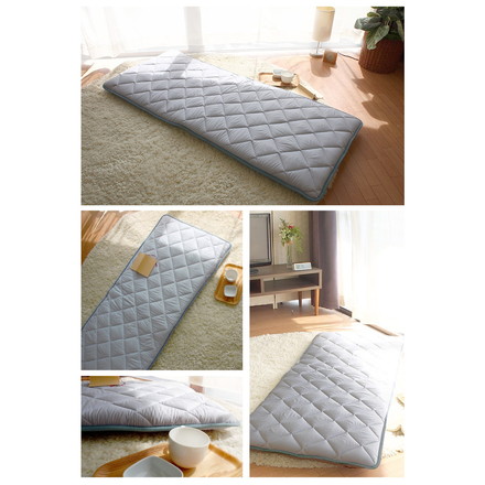 3層ごろ寝マット 日本製 65×115cm 国産 パイピング加工 キルティング加工 ダイヤキルト 固綿 ヘたりにくい チャコールグレー