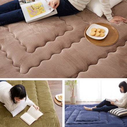 シンサレート使用 あったか極厚7層ラグマット 185×185 約3.5cm厚 極厚 ふかふか ラグ ラグマット 絨毯 ホットカーペット対応 グレージュ