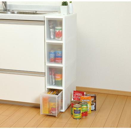 リセ スリムストッカー 幅18cm 引出し4段 M4 日本製 JEJ ジェイイージェイ すき間収納 隙間 収納ボックス