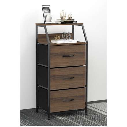 インテリアチェスト 幅44cm 3段 スリムチェスト スチール ラック 棚 引き出し収納 リビング収納 衣類収納 本棚