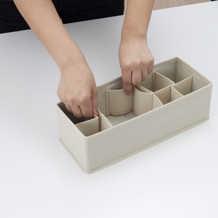 アール パタパタ 仕切りが動く収納ボックス クローゼットケース用M(33×13cm) 1個入 JJ-001仕切り付収納ケース