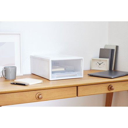 【2025年新作】 天馬 収納ケース Fits フィッツケース 36-25 幅25.7×奥行36.9×高さ14.6cm ホワイトクリア