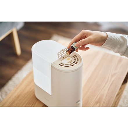 スチーム加湿器 1.8L コンパクト シンプル 一人暮らし アロマ 空焚き防止 ERU MOIST LITE エルモイストライト QUADS QS548 アイボリー