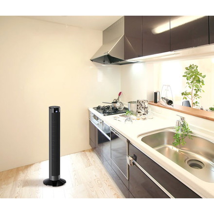 大風量DCタワーファン PURE AIR TOWER DC 扇風機 静音 分解 水洗い 12段階風量調節 左右自動首振り タイマー 省エネ 液晶画面 おしゃれ インテリア スタイリッシュ QUADS クワッズ
