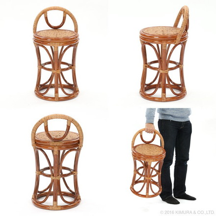 ラタン らくらくスツール 籐家具 雑貨 インテリア イス 椅子 背無し スツール 腰かけ チェア 脱衣所 洗面所 玄関 キッチン 台所
