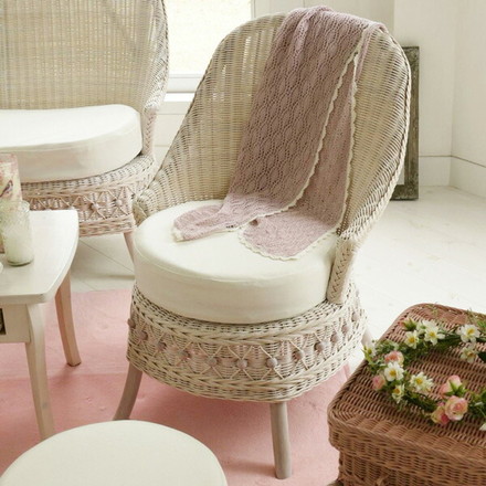 フィオーレ パーソナルチェア (ホワイトウォッシュ) 籐家具 イス 椅子 チェア 一人掛け 1人掛け 籐 ラタン