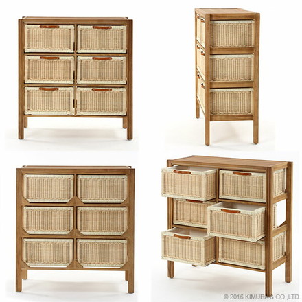 ランドリーチェスト チーク無垢材 ラタン ランドリー 洗濯 洗濯機 チェスト アジア風 アジアン チーク 無垢